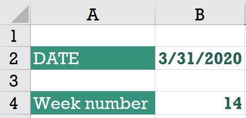 weeknum function in microsoft excel
